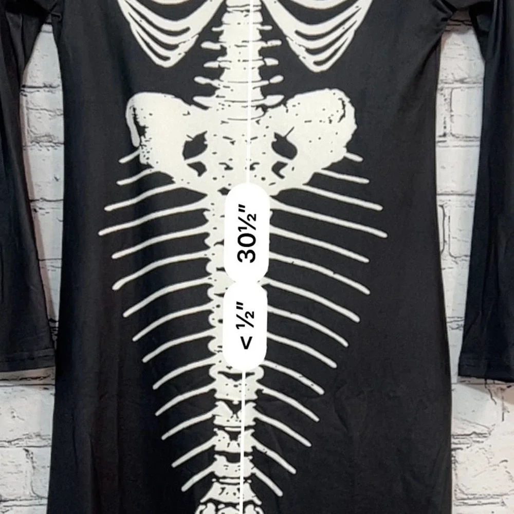 Halloween Girl's Fishbone Skeleton‎ dress Youth size XL